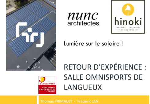 Présentation de l'installation photovoltaïque de la salle omnisport de Langueux (22)