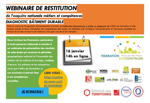 Restitution enquête nationale sur les métiers et compétences du réemploi de matériaux et de l'écoconstruction