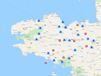 Cartographie des déchèteries en Bretagne