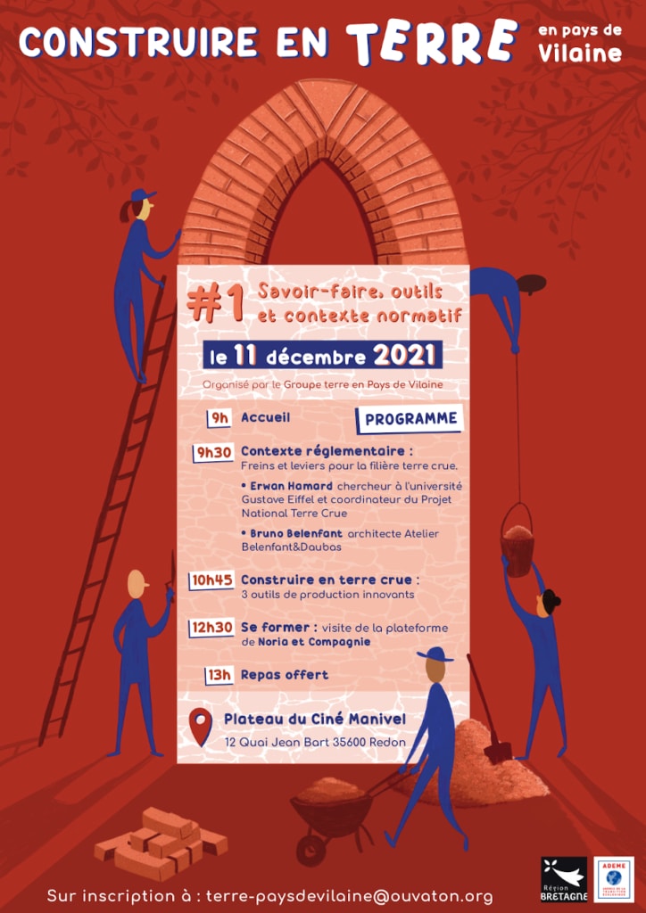 Affiche de l'événement Construire en Terre Crue en Ille-et-Vilaine