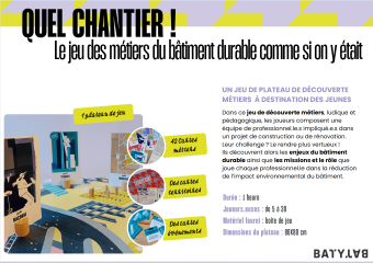 Jeu de plateau des métiers du batiment durable en Bretagne ©Batylab