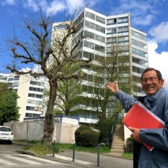 Copropriété « Les Planètes », présentation par M. Harscoët, membre du groupe de travail de la copropriété, REX Rénovation BBC en copropriété, Batylab, mai 2023. Source : Rennes Métropole