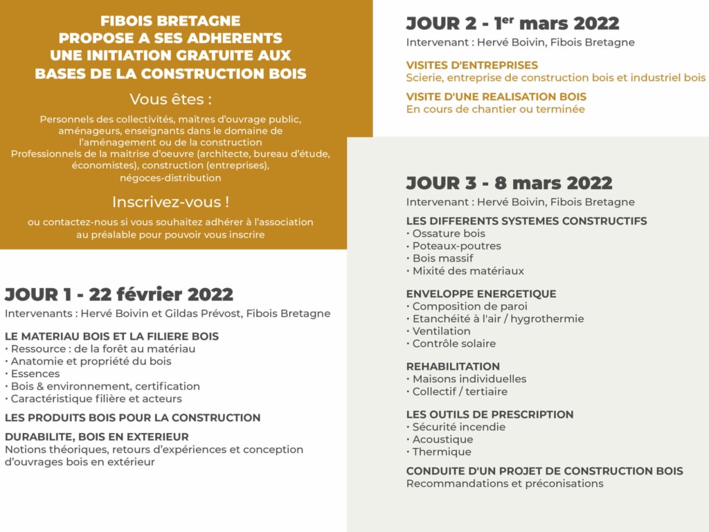 programme Journées Fibois février-mars 2022