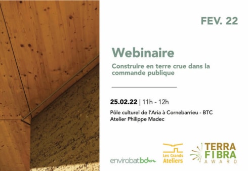 Inscriptions pour le 3e webinaire "Construire en terre crue dans la commande publique", le 25 février 2022.